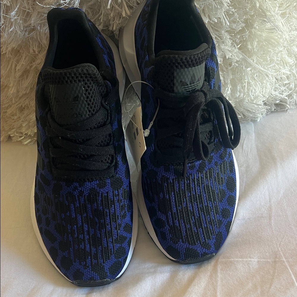 adidas Women's Black and Blue Athletic Sneakers - Picture 2 of 7